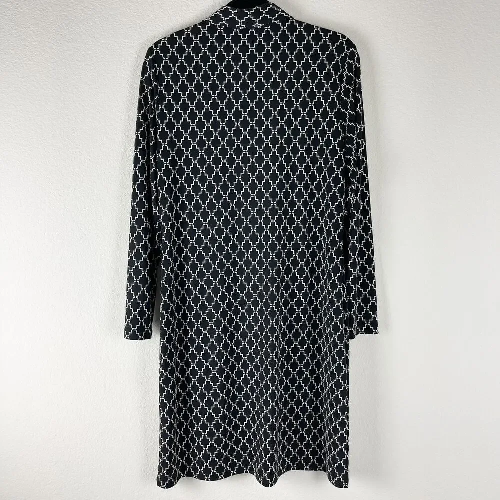 Brooks Brothers 346 Geometric Dress Womens Medium‎ Sheath Allover Print Classic